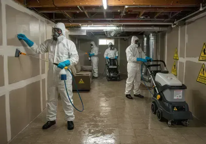 Basement Moisture Removal and Structural Drying process in Menard, TX